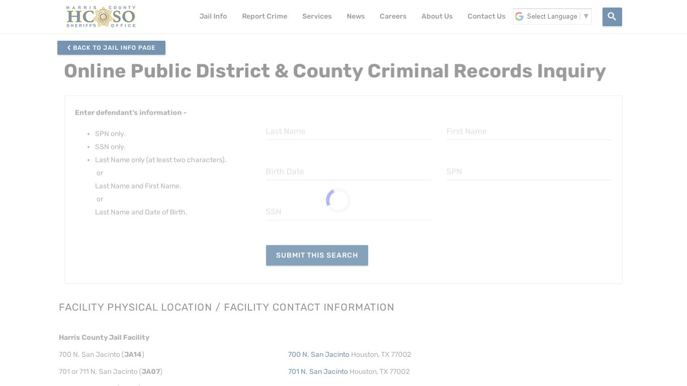 Online Public District & County Criminal Records Inquiry—Harris County ...